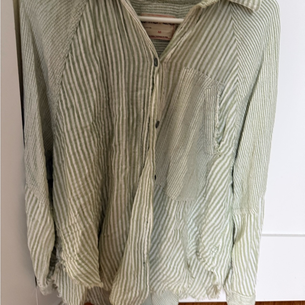 We The Free Sage Striped Top